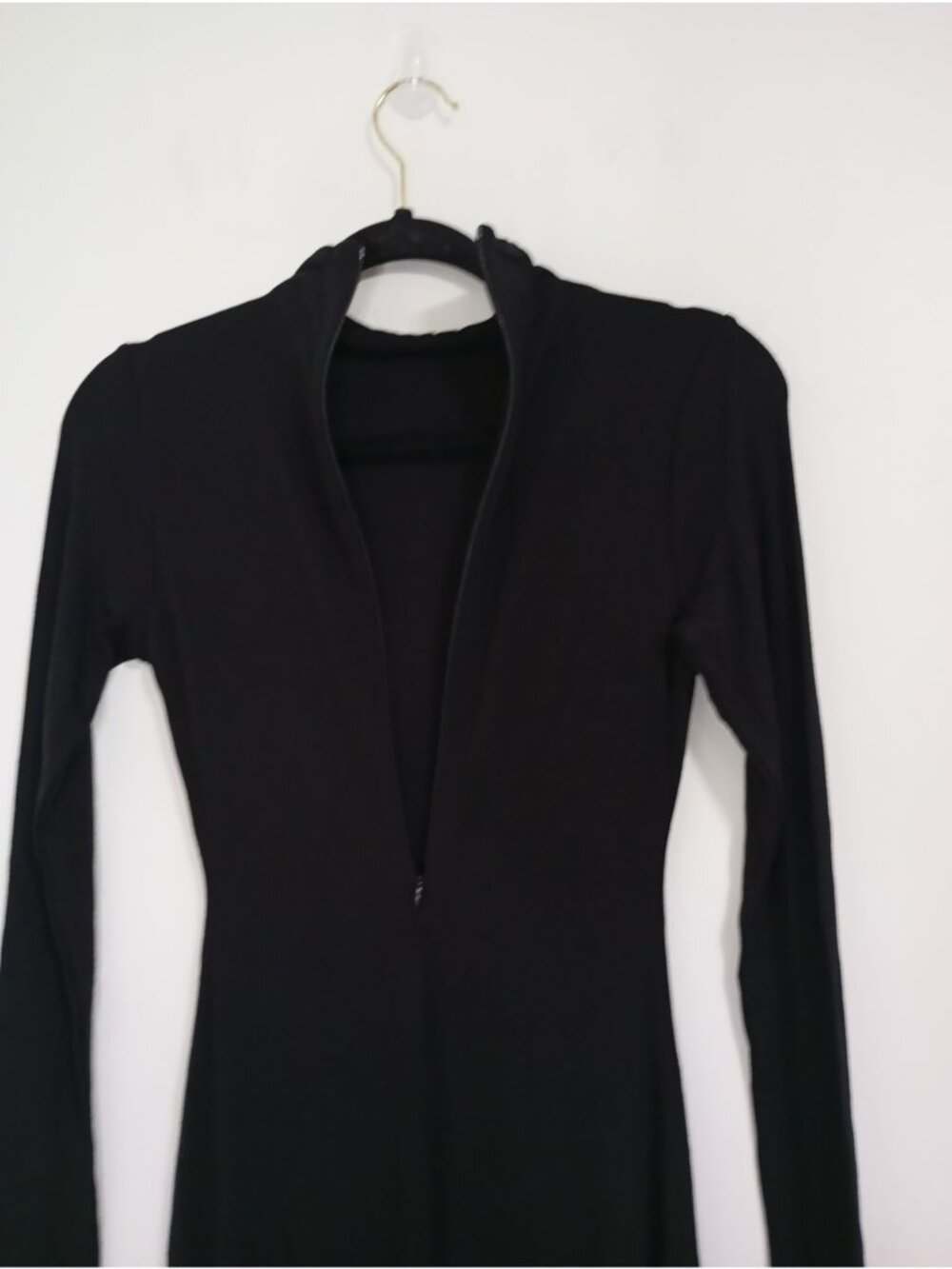 Naked Wardrobe Maxi Dress M Black Long Sleeve Back Zip Closure - Picture 10 of 12